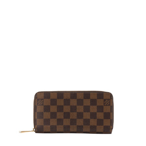 LOUIS VUITTON - Portefeuille Zippy Louis Vuitton en toile enduite damier ébène