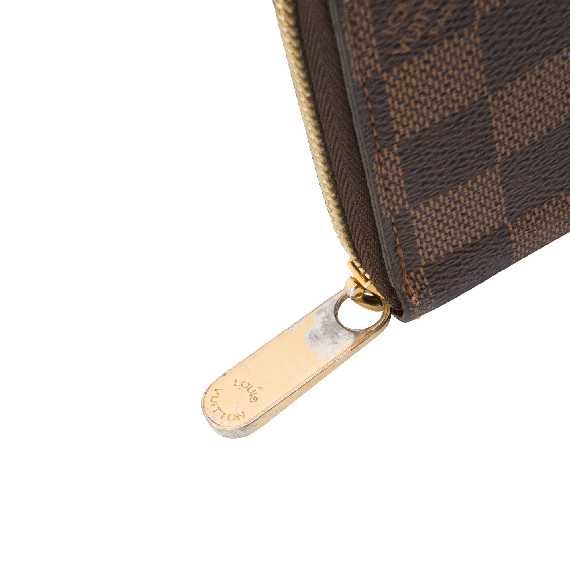 LOUIS VUITTON - Portefeuille Zippy Louis Vuitton en toile enduite damier ébène