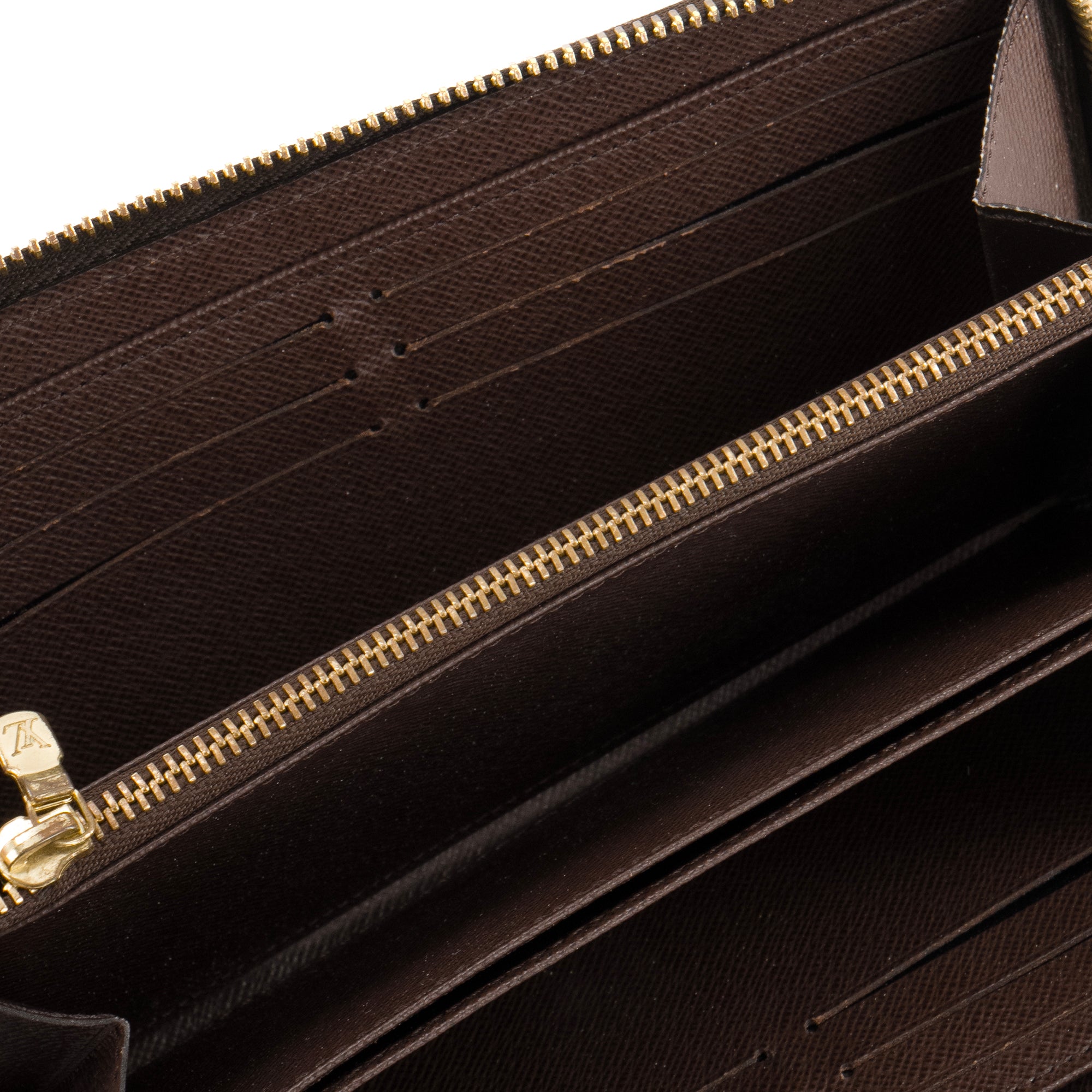 LOUIS VUITTON - Portefeuille Zippy Louis Vuitton en toile enduite damier ébène