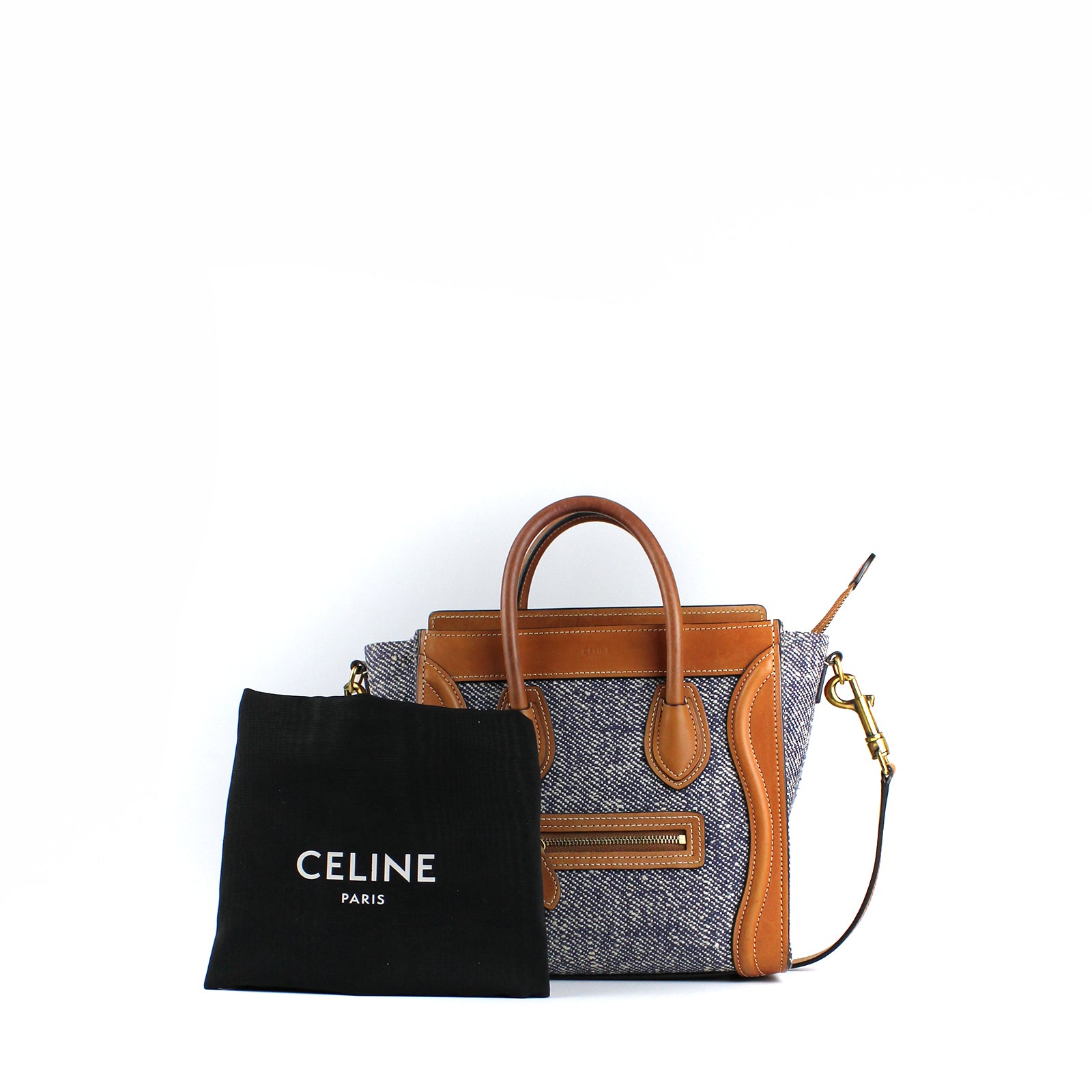 CELINE - Sac Luggage nano en toile et cuir