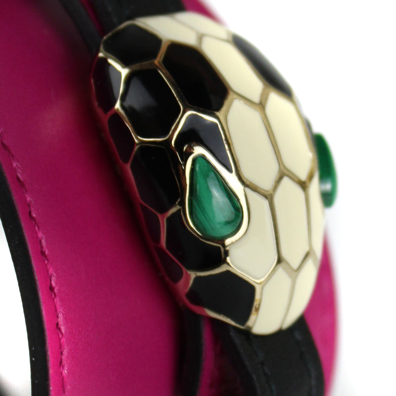 BVLGARI - Manchette en cuir Serpenti