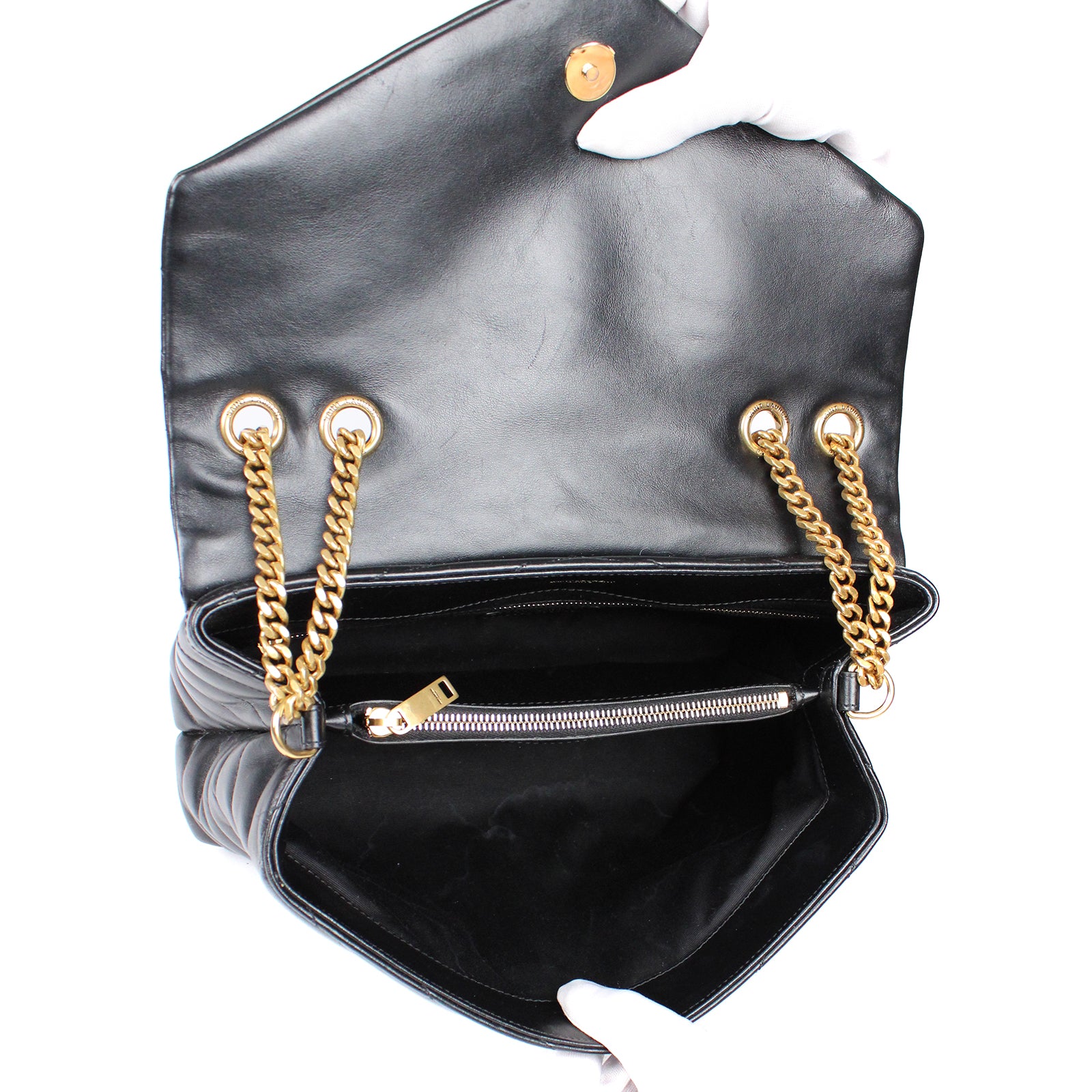 SAINT LAURENT - Loulou medium en cuir matelassé