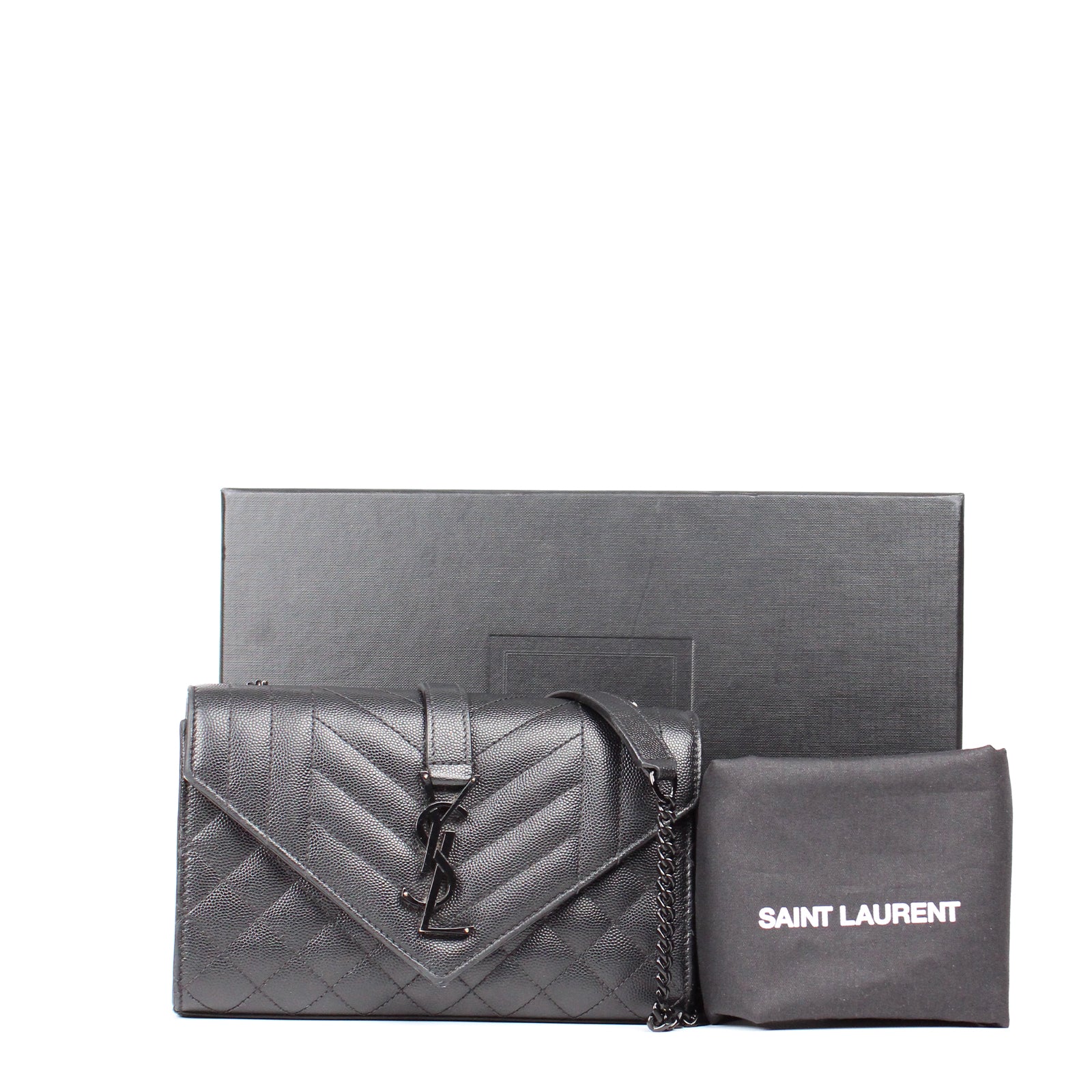 SAINT LAURENT - Sac Envelope Small full black