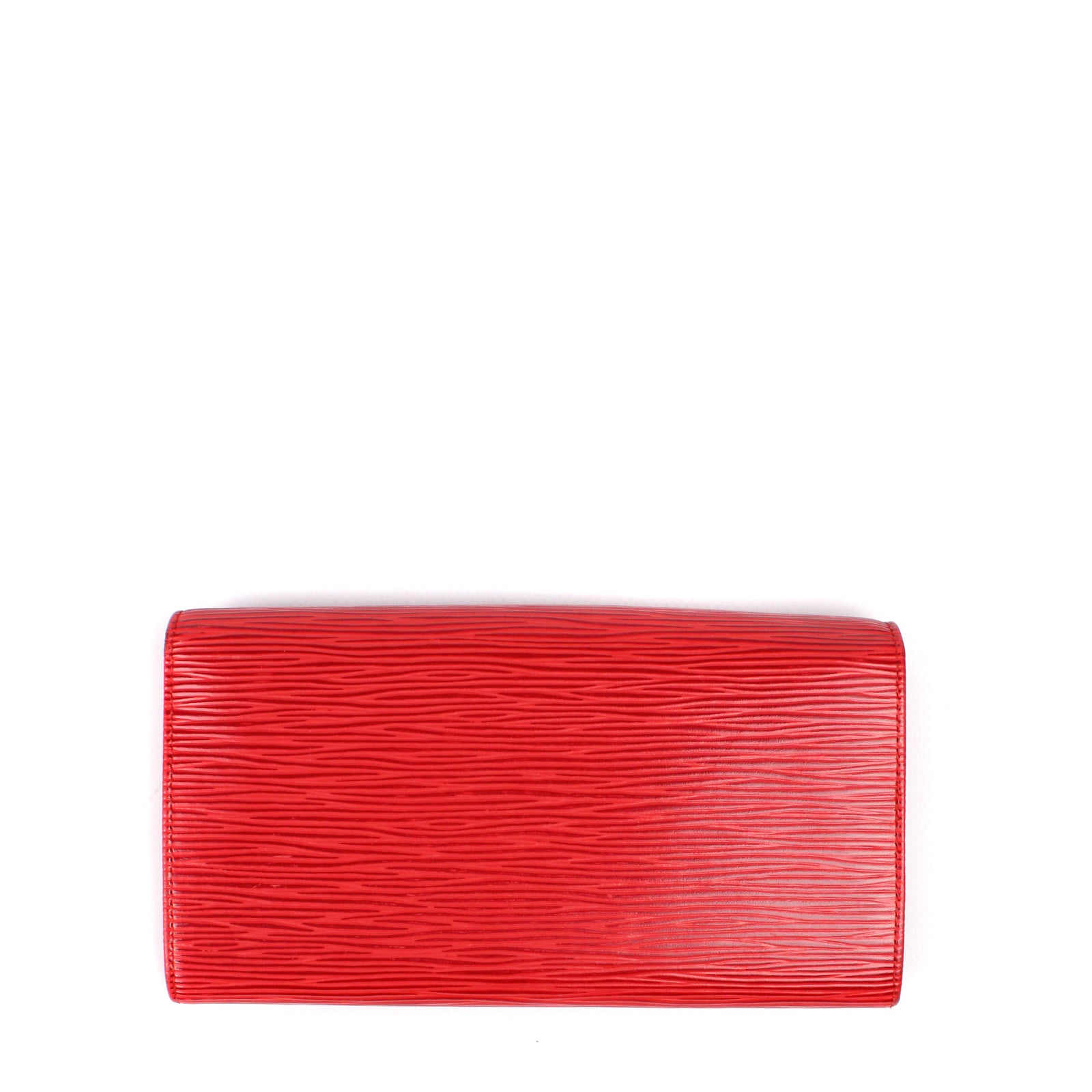 LOUIS VUITTON - Portefeuille Sarah en cuir épi rouge