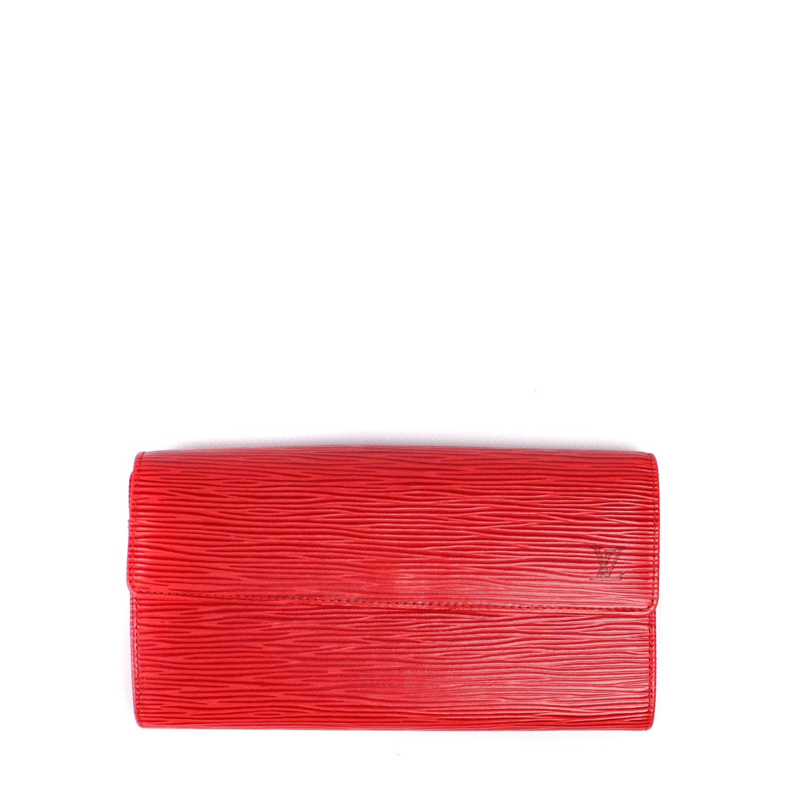 LOUIS VUITTON - Portefeuille Sarah en cuir épi rouge