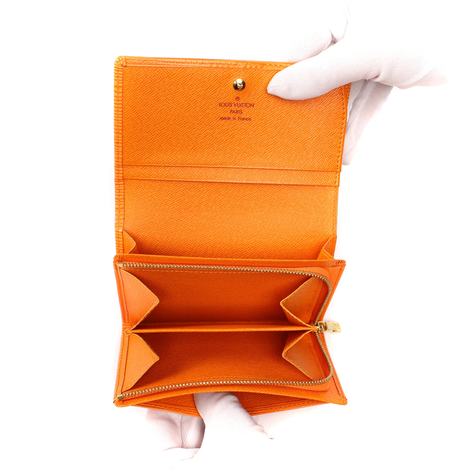 LOUIS VUITTON - Orange epi leather wallet