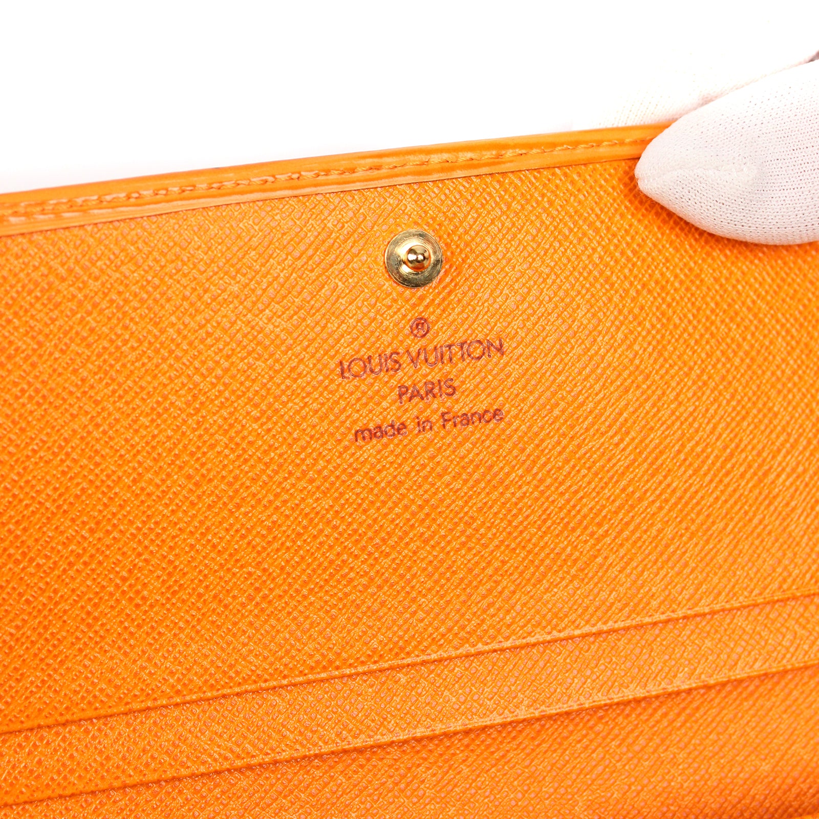 LOUIS VUITTON - Orange epi leather wallet