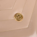 SAINT LAURENT - Loulou small en cuir matelassé beige