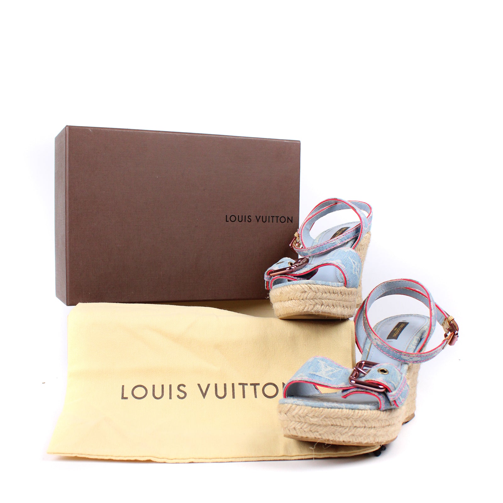 LOUIS VUITTON - Sandales compensées denim (T39)