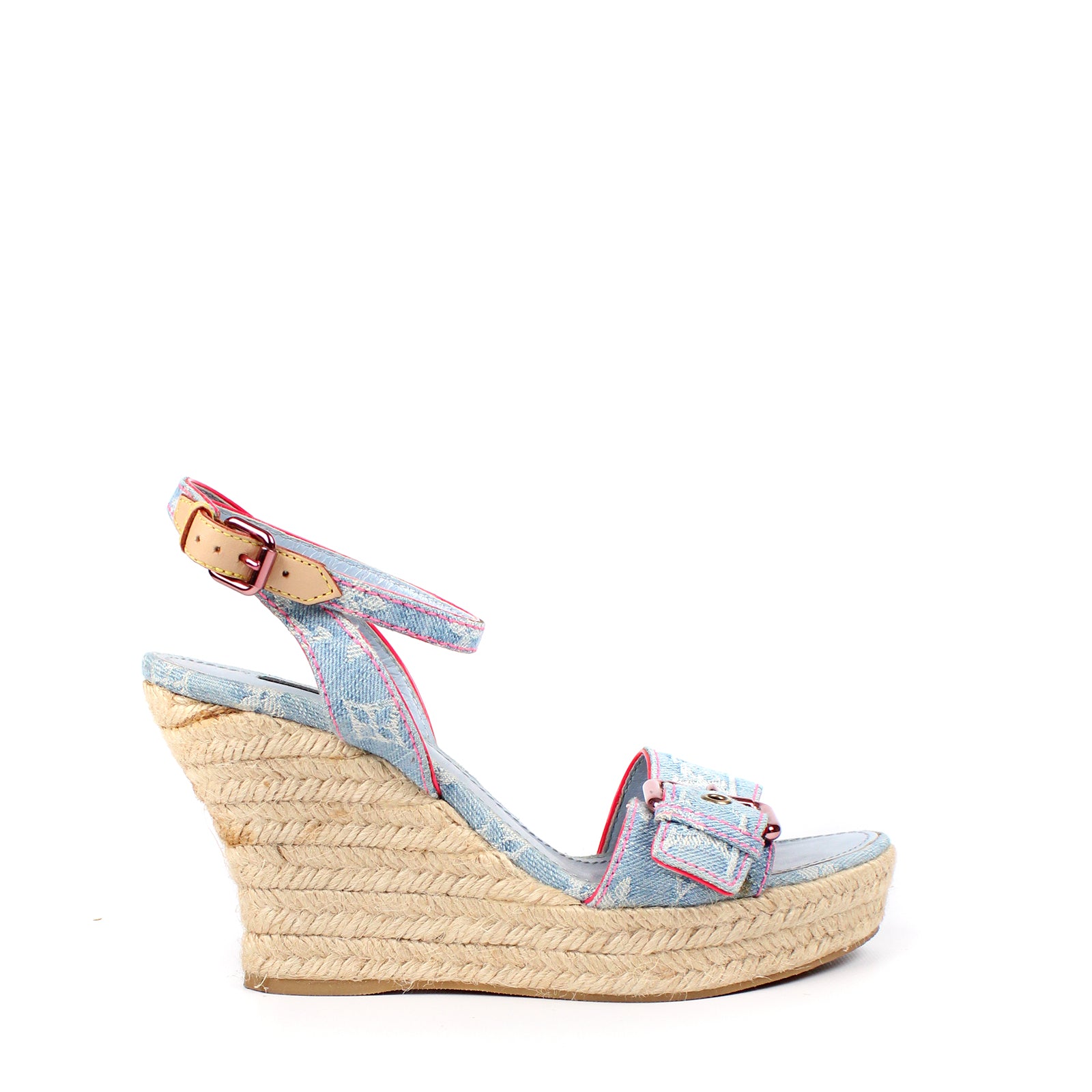 LOUIS VUITTON - Sandales compensées denim (T39)