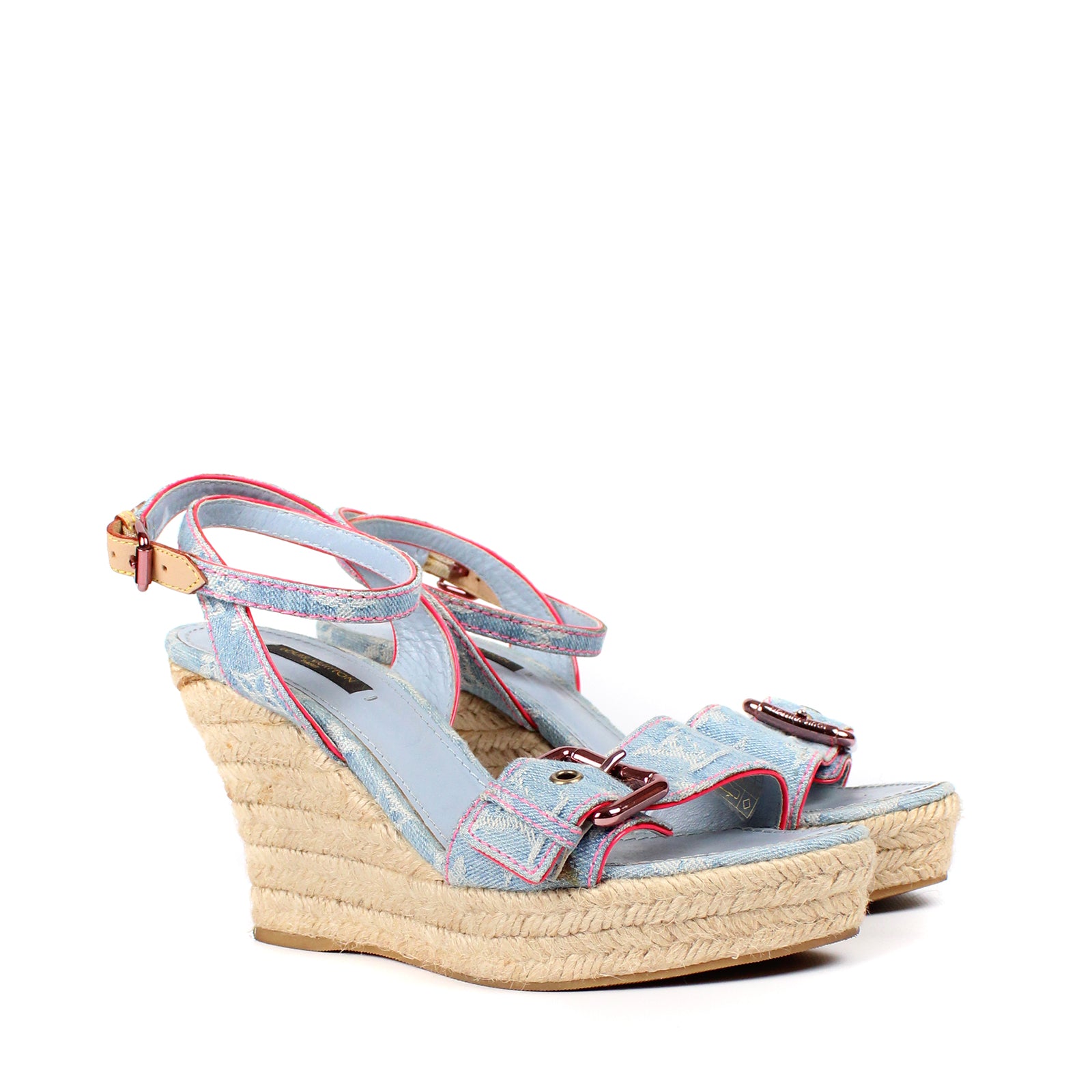 LOUIS VUITTON - Sandales compensées denim (T39)