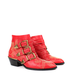 CHLOÉ - Susanna leather ankle boots (T34)