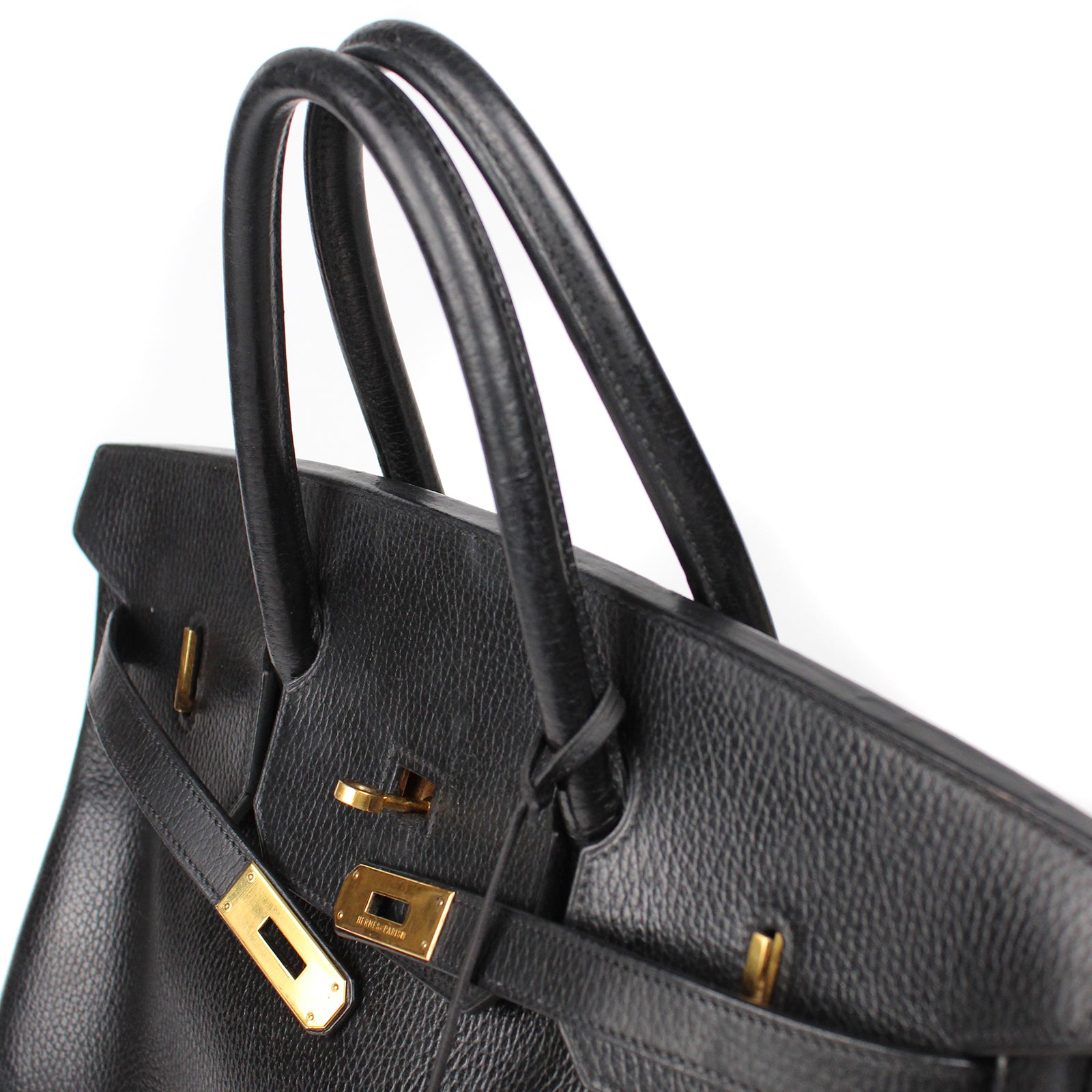 HERMÈS - Birkin 40 in black togo leather 
