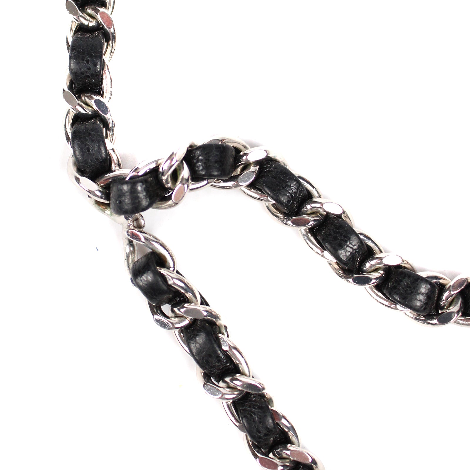 CHANEL - Ceinture chaîne cuir (T85)