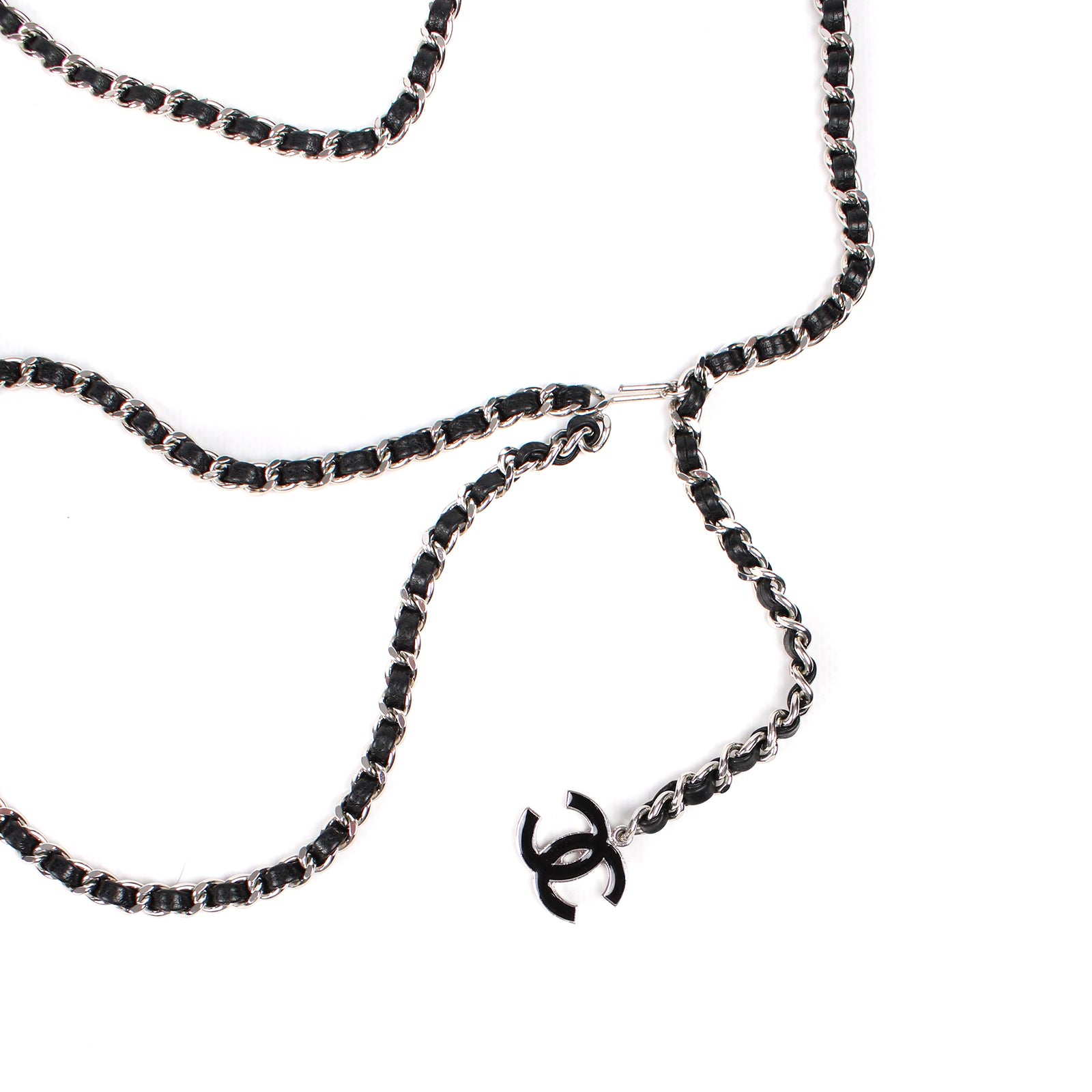 CHANEL - Ceinture chaîne cuir (T85)