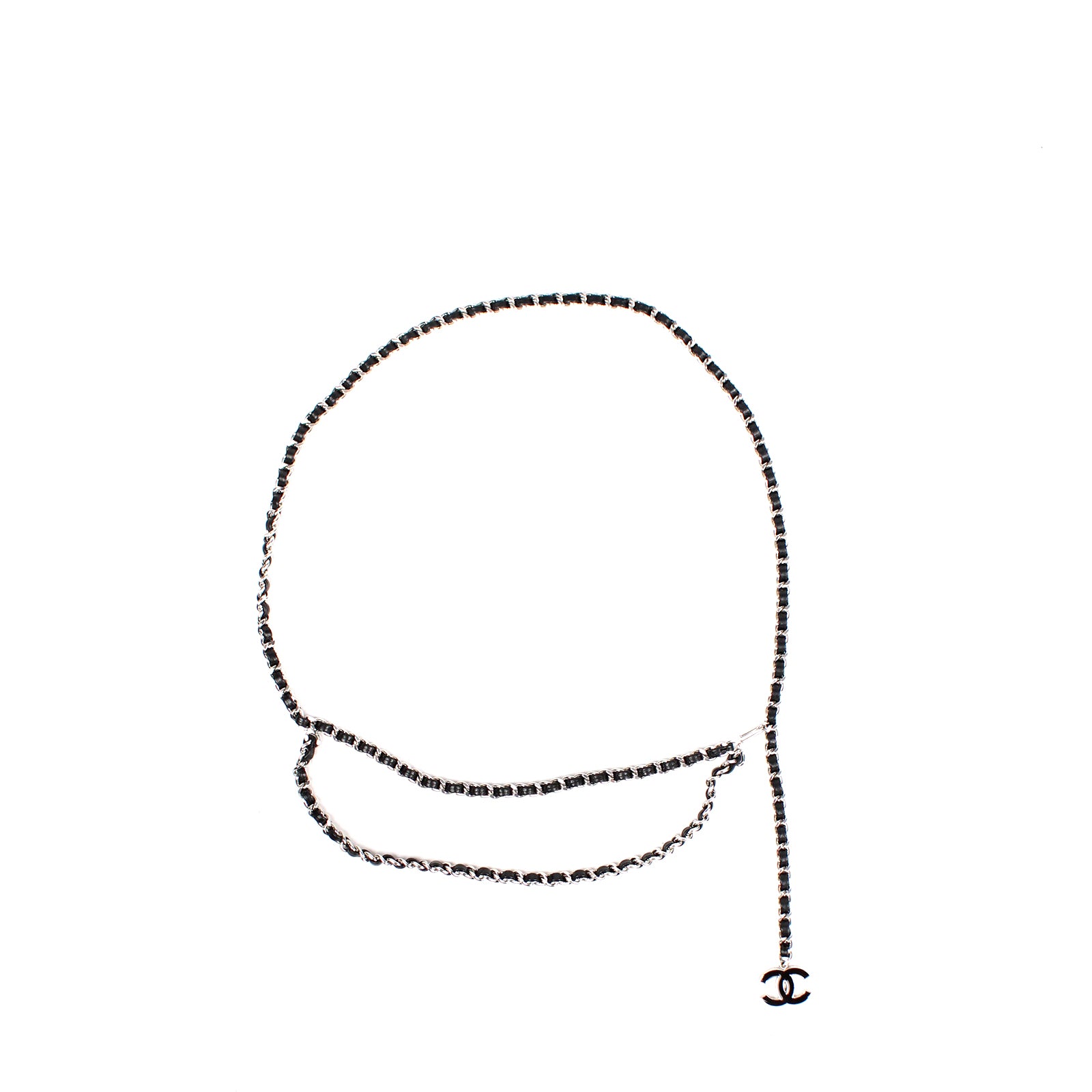 CHANEL - Ceinture chaîne cuir (T85)