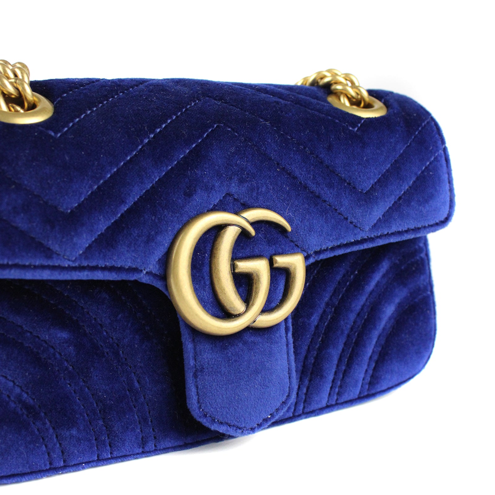 GUCCI - GG Marmont small velvet shoulder bag
