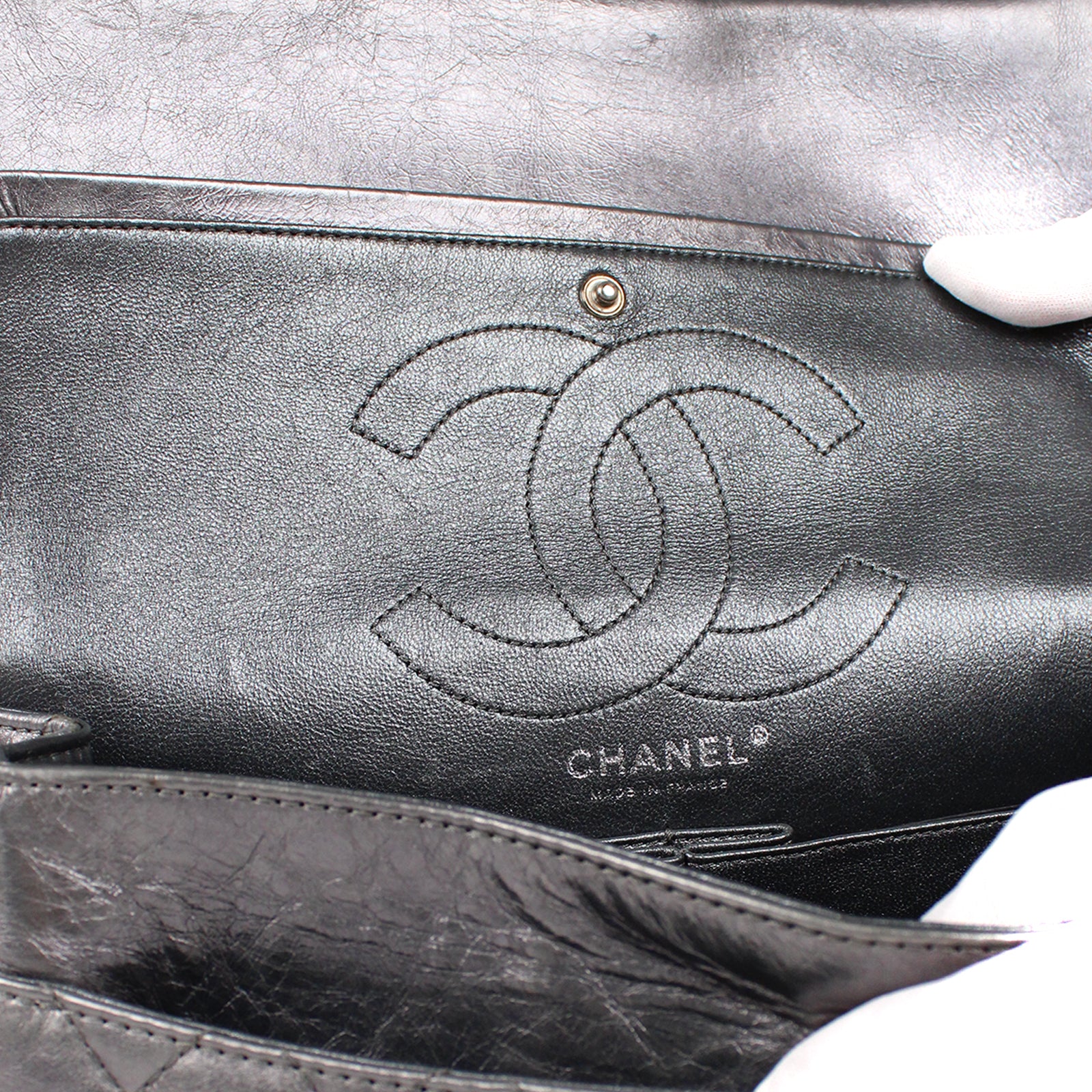 CHANEL - 2.55 bag in gray leather