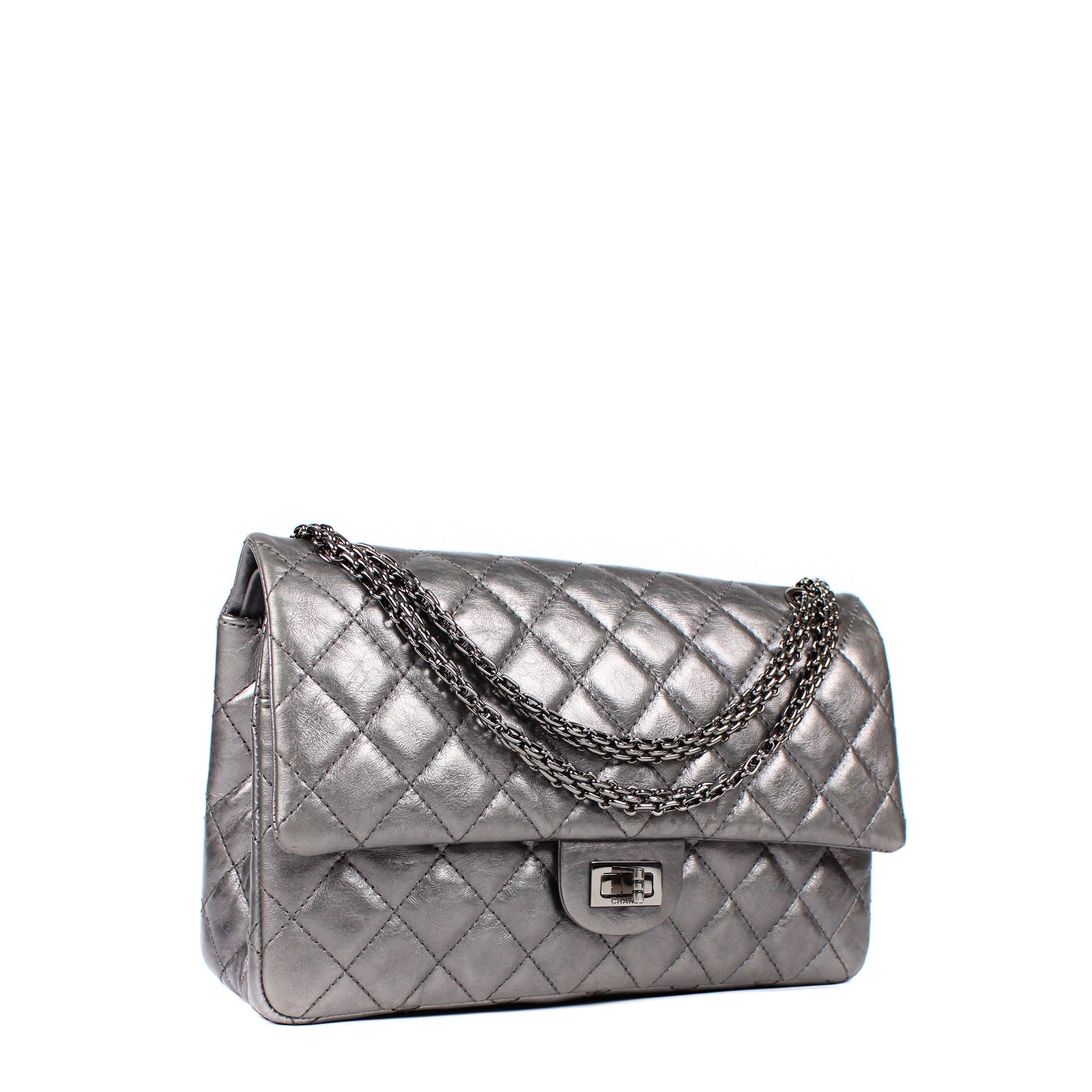 CHANEL - 2.55 bag in gray leather