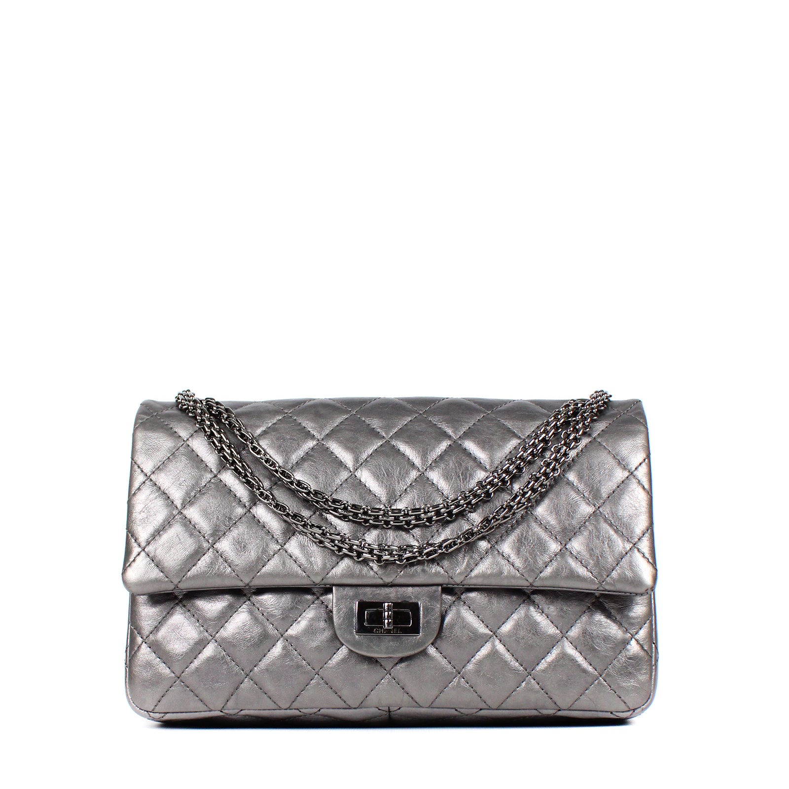 CHANEL - 2.55 bag in gray leather