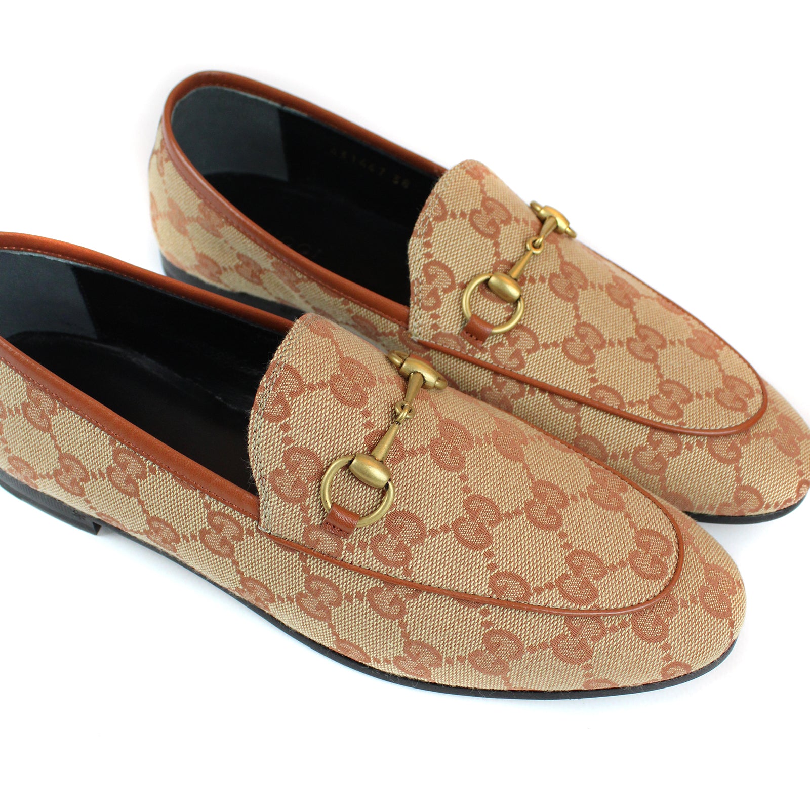 GUCCI - Mocassins Jordaan en toile GG (T38)