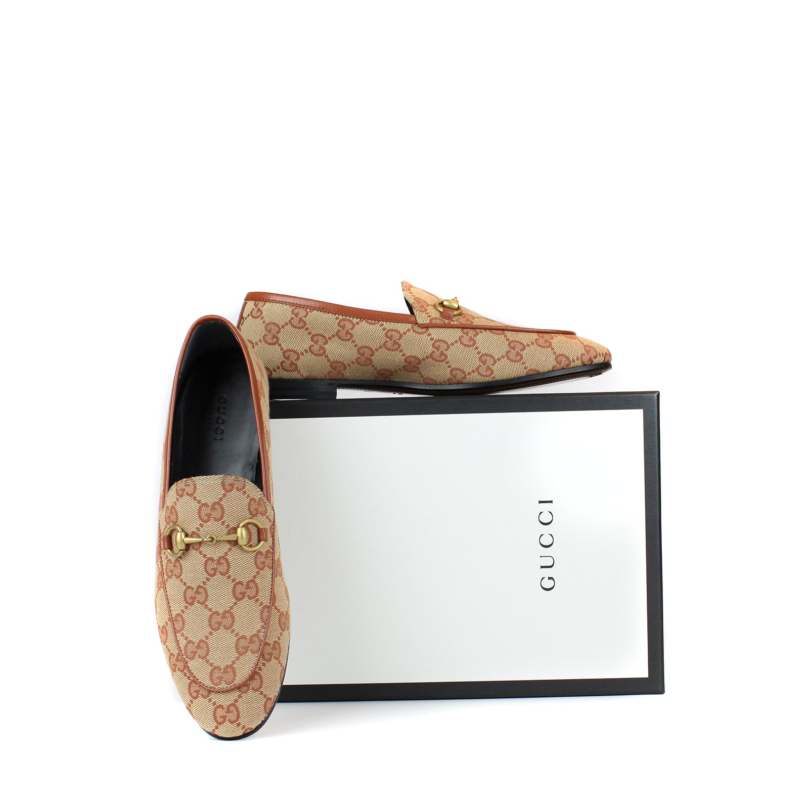 GUCCI - Mocassins Jordaan en toile GG (T38)
