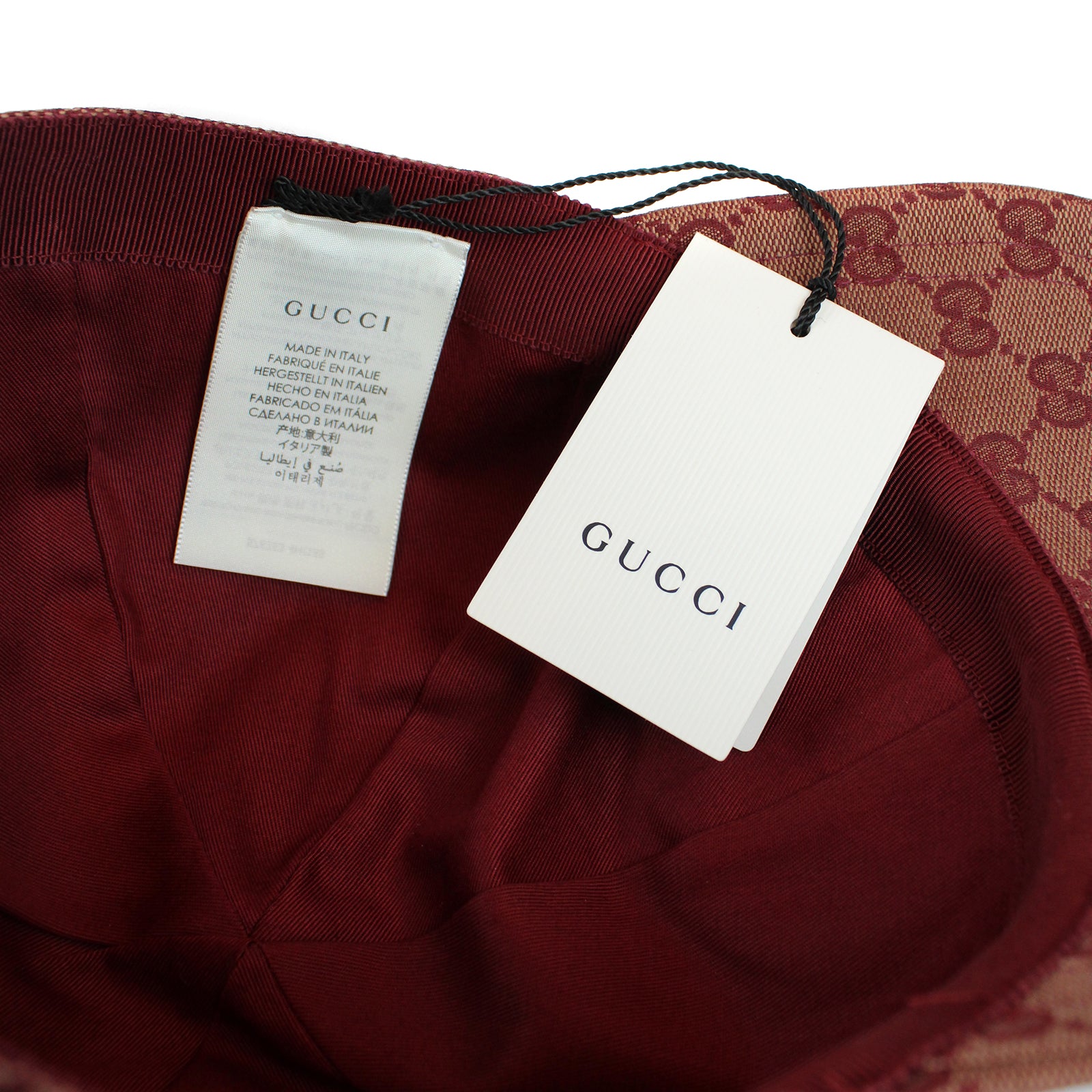 GUCCI - Casquette en toile bordeaux GG