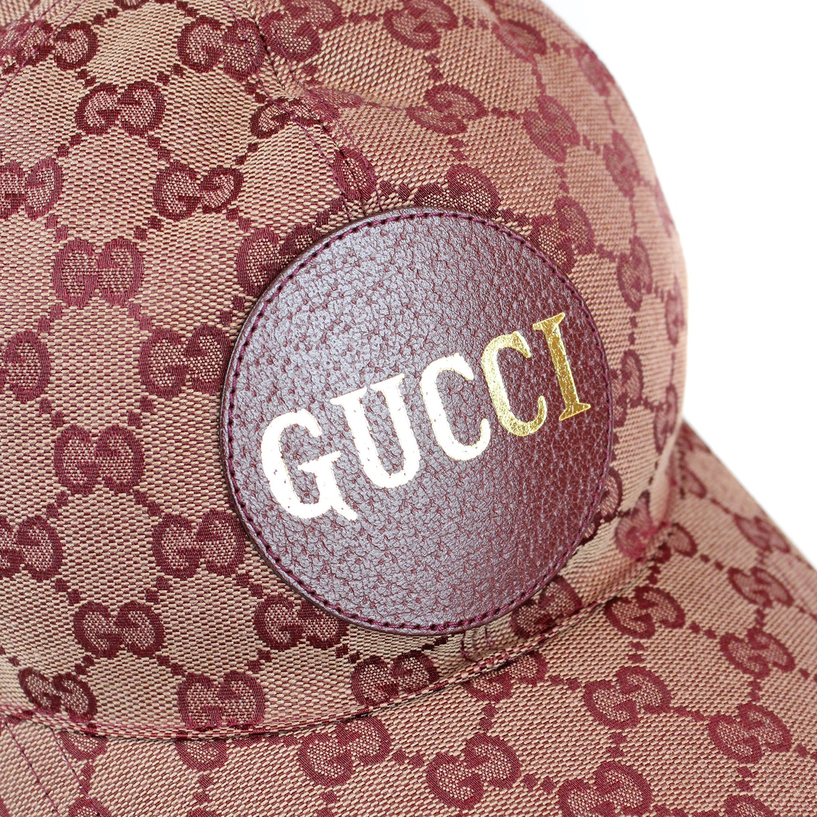 GUCCI - Casquette en toile bordeaux GG