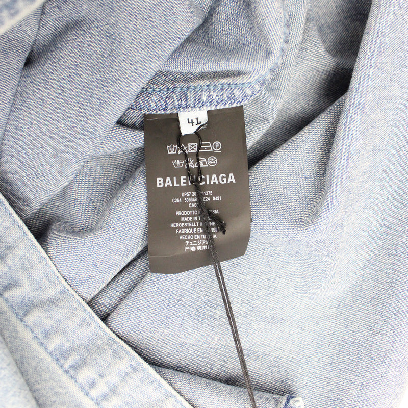 BALENCIAGA - Robe chemise en denim (T41)