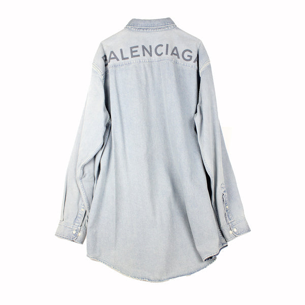 BALENCIAGA - Robe chemise en denim (T41)