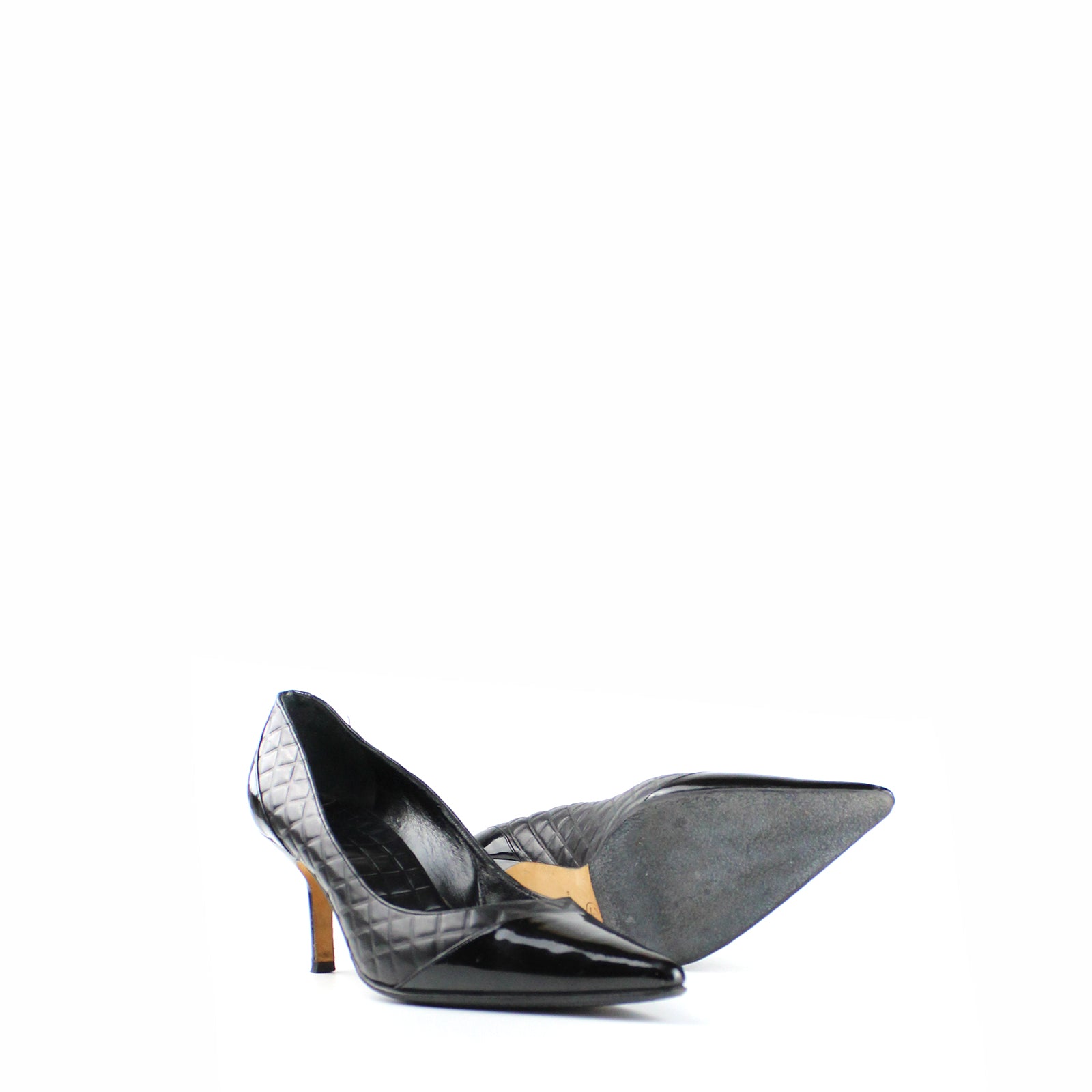 CHANEL - Quilted black leather pumps (T40)