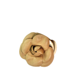 Brown Camellia Flower Brooch