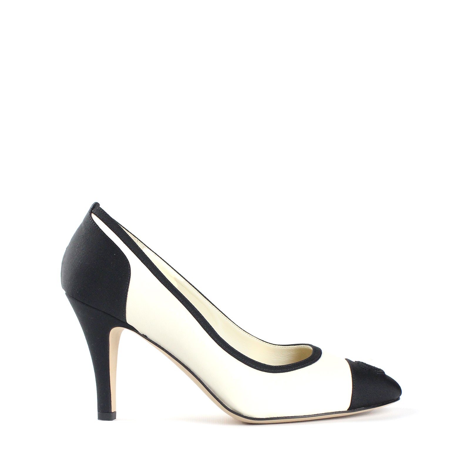 Escarpins en cuir beige (T37,5)