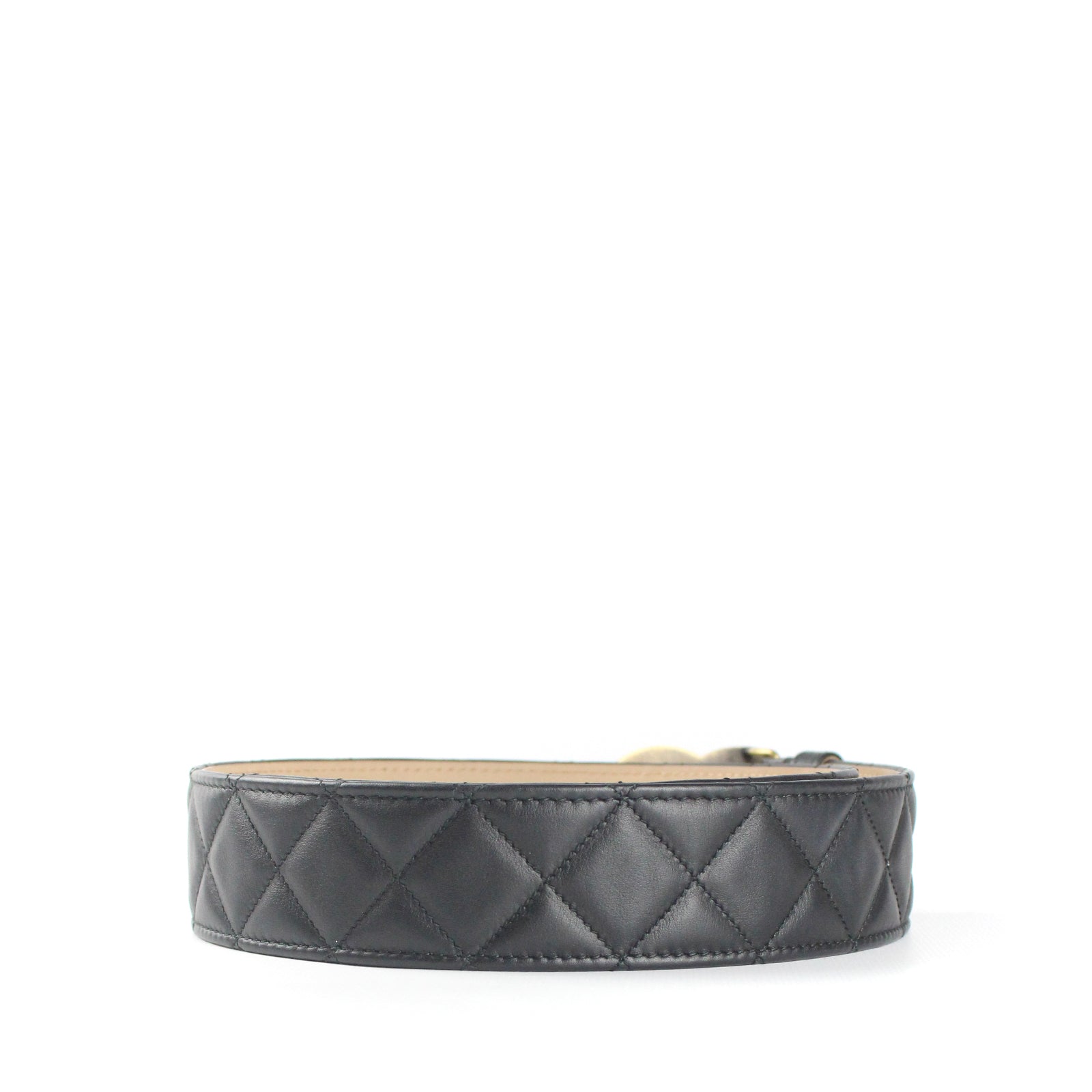 Ceinture matelassée à métal argenté