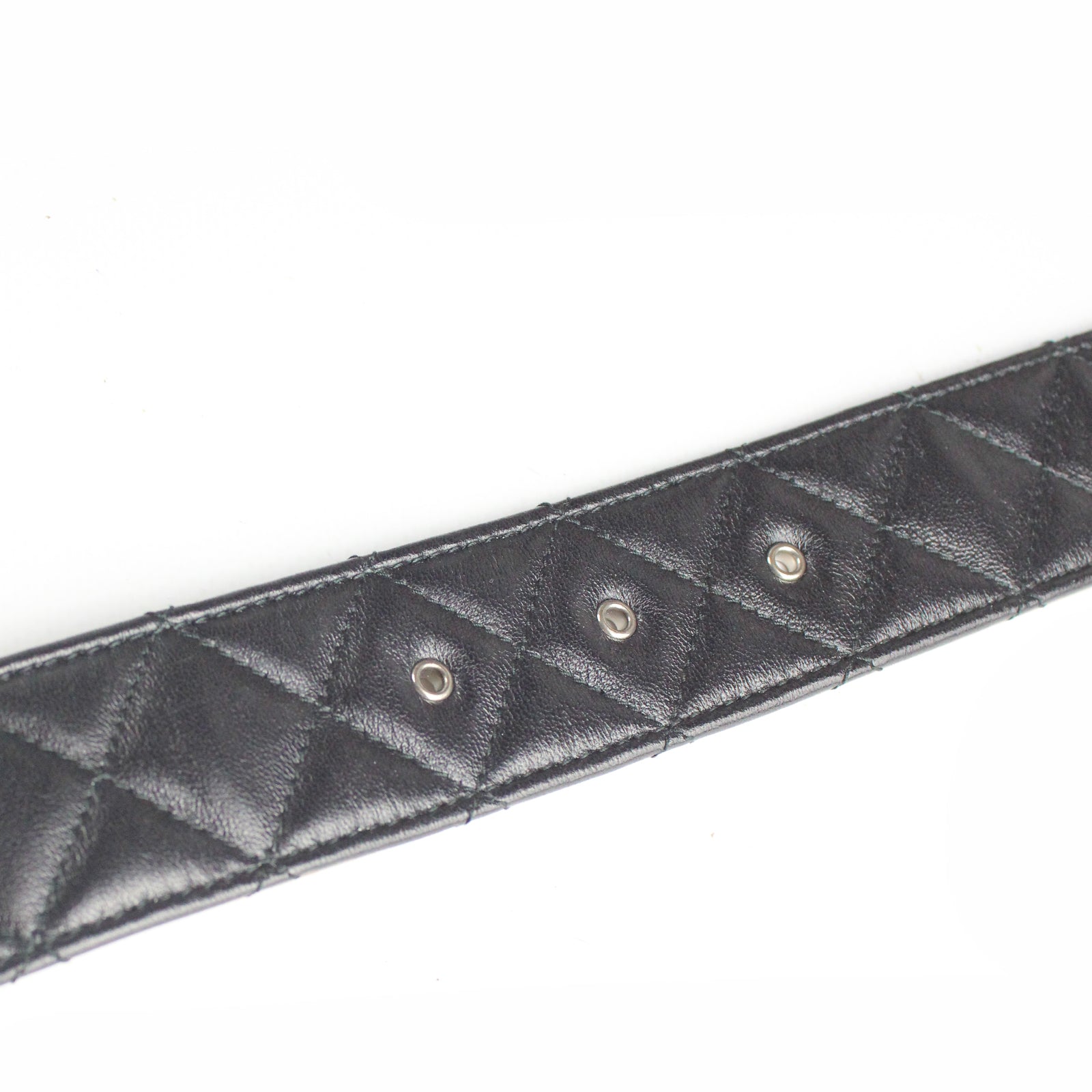 Ceinture matelassée à métal argenté