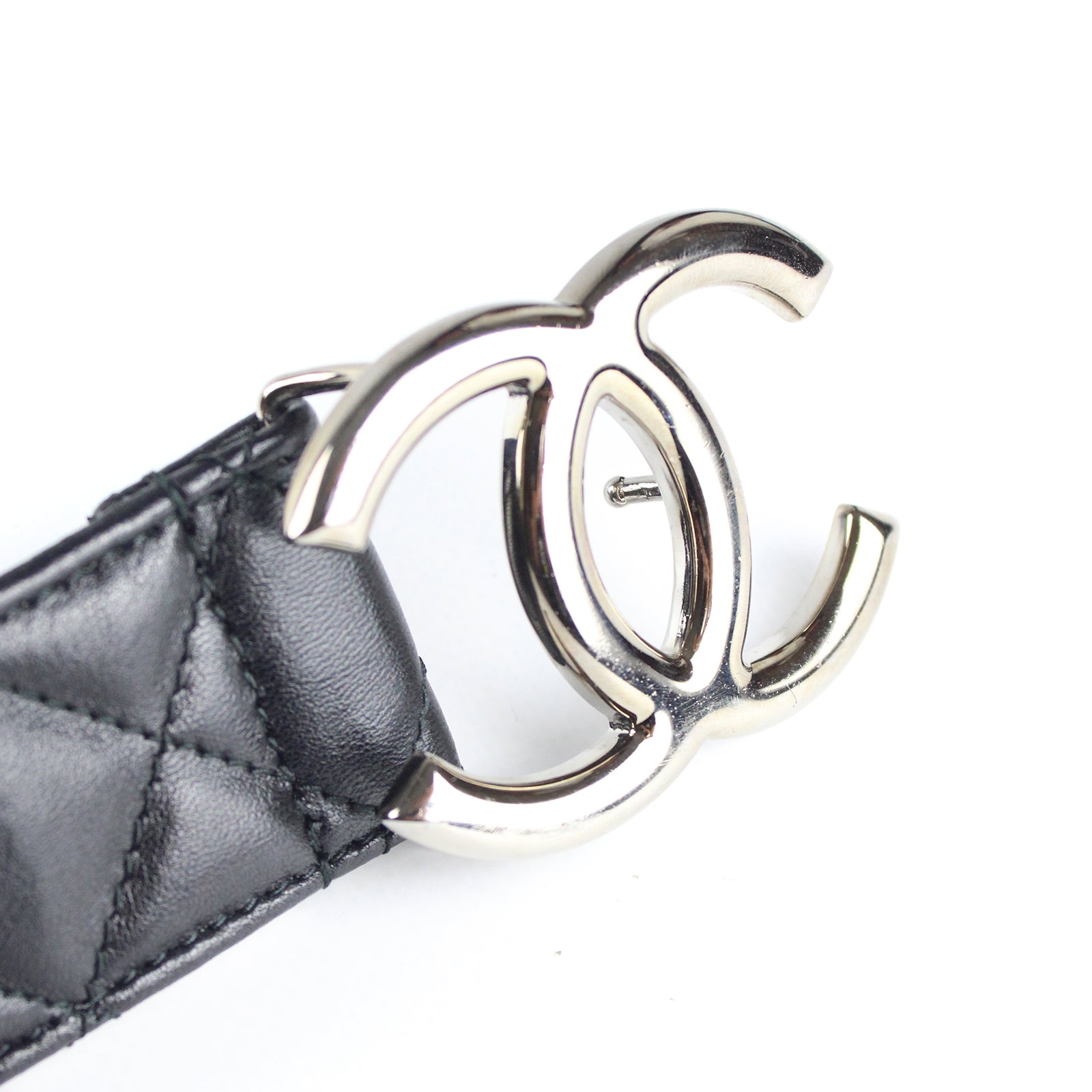 Ceinture matelassée à métal argenté