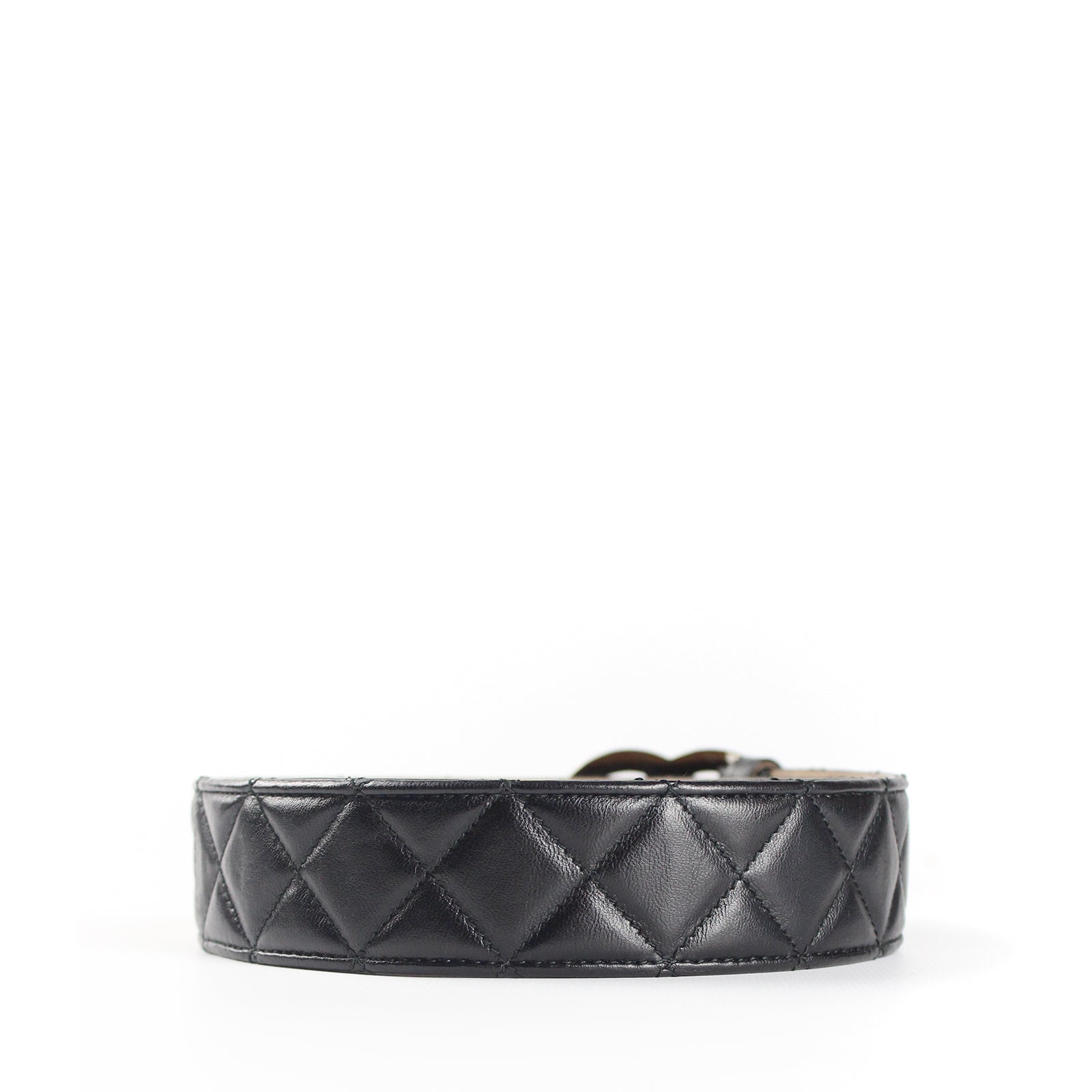 Ceinture matelassée à métal argenté