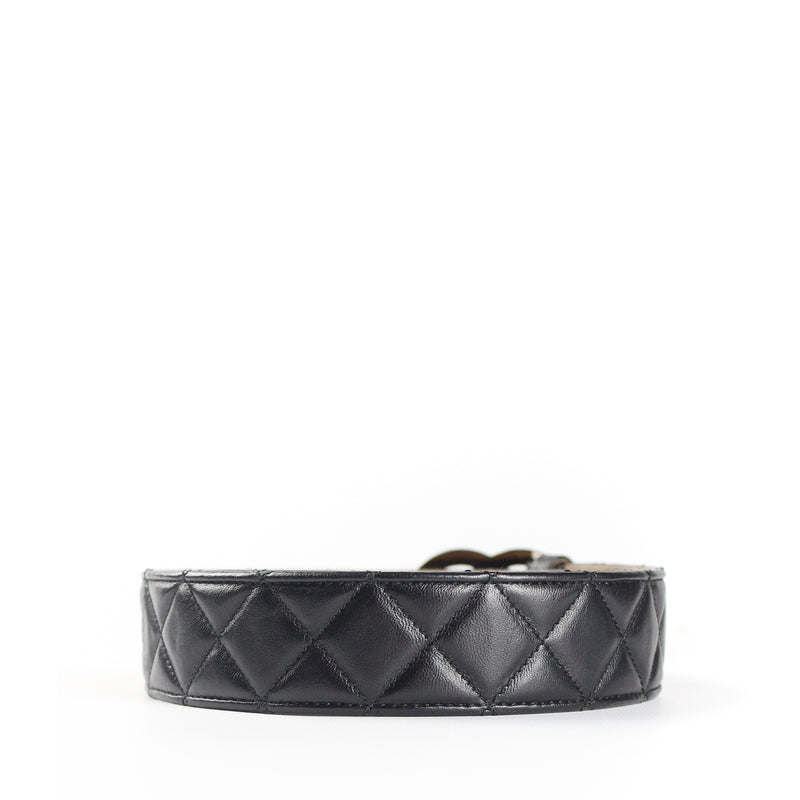 Ceinture matelassée à métal argenté