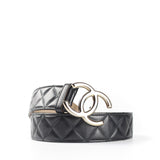 Ceinture matelassée à métal argenté