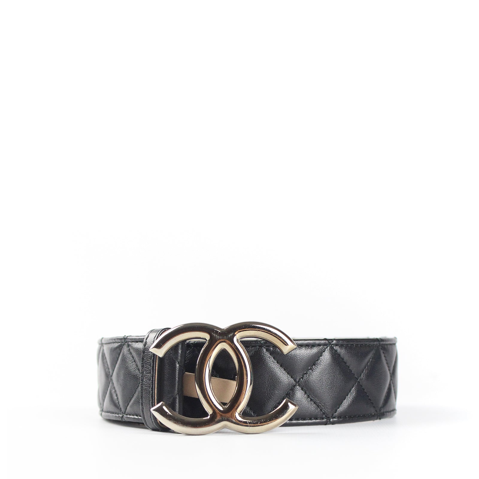 Ceinture matelassée à métal argenté