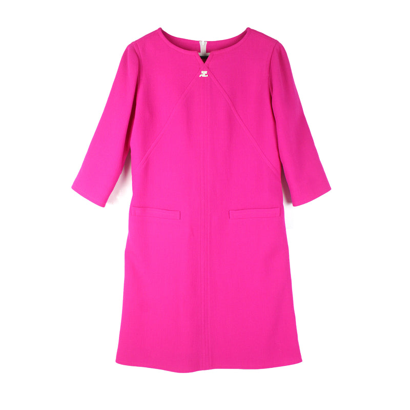 Robe rose à manches mi-longues