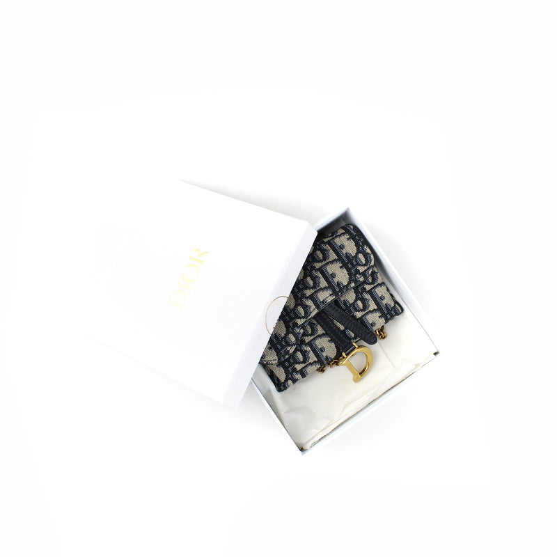 DIOR - Petit portefeuille Saddle chaîne