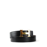HERMÈS - Ceinture réversible avec boucle dorée (T80)