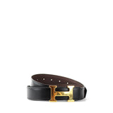 HERMÈS - Ceinture réversible avec boucle dorée (T80)