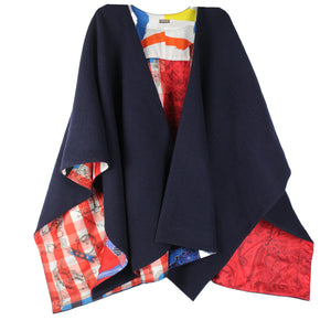 HERMÈS - Reversible cashmere and silk “petit h” cape
