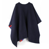 HERMÈS - Cape réversible en cachemire et soie "petit h"