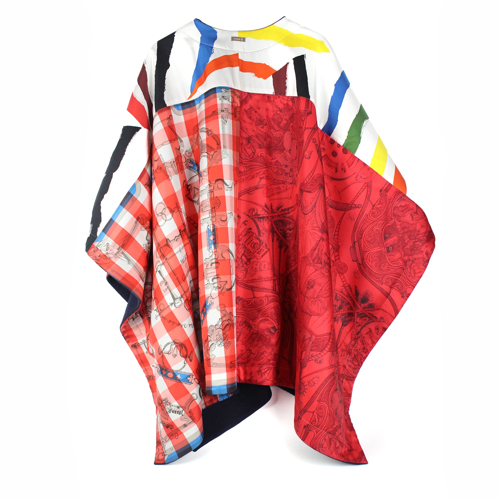 HERMÈS - Reversible cashmere and silk “petit h” cape
