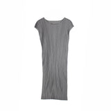 Robe midi technique plissée sans manches