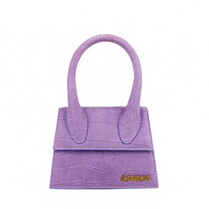 Medium croc-effect chiquito in suede 