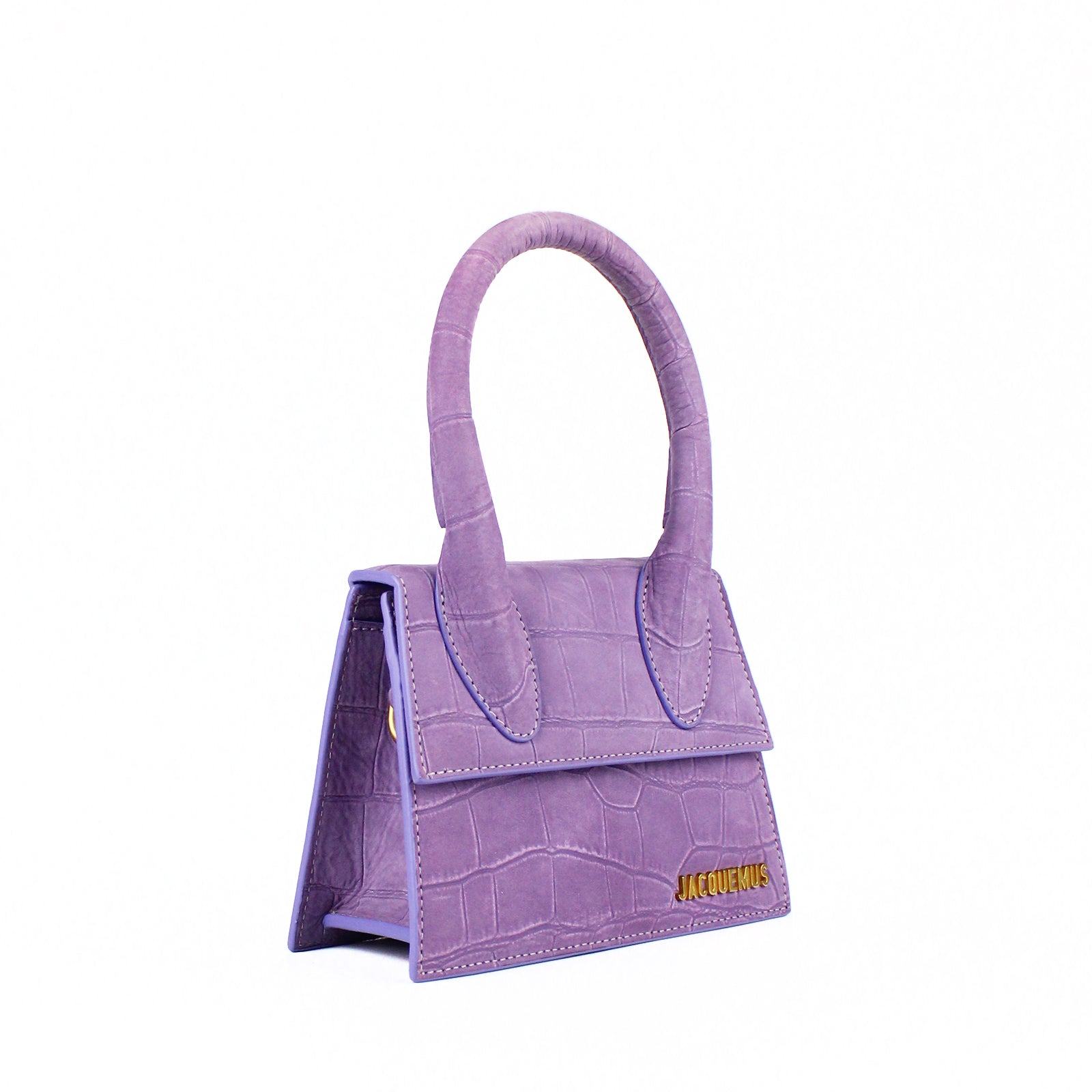 Medium croc-effect chiquito in suede 